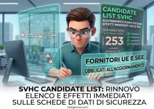 Candidate List SVHC aggiornamento dell’elenco e gli effetti immediati sulle schede di dati di sicurezza hsegnius